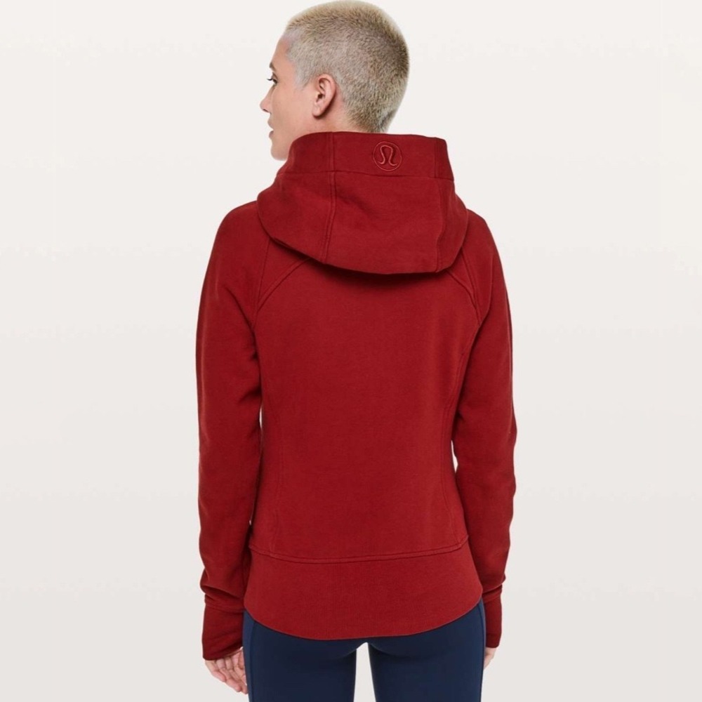 Lululemon | Scuba Full Zip Hoodie Light Cotton Fleece Dark Sport Red Size 6